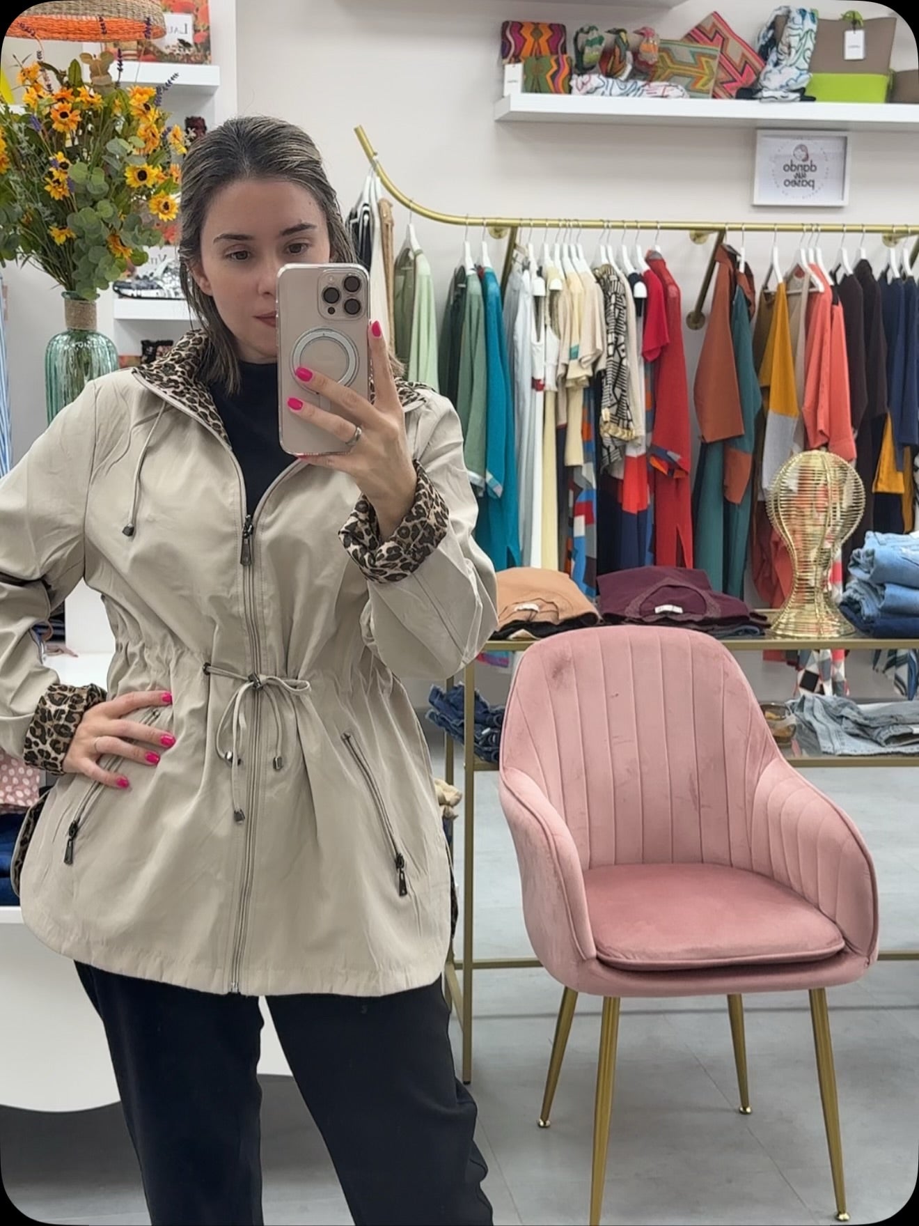 PARKA BEIGE ANIMAL PRINT REVERSIBLE