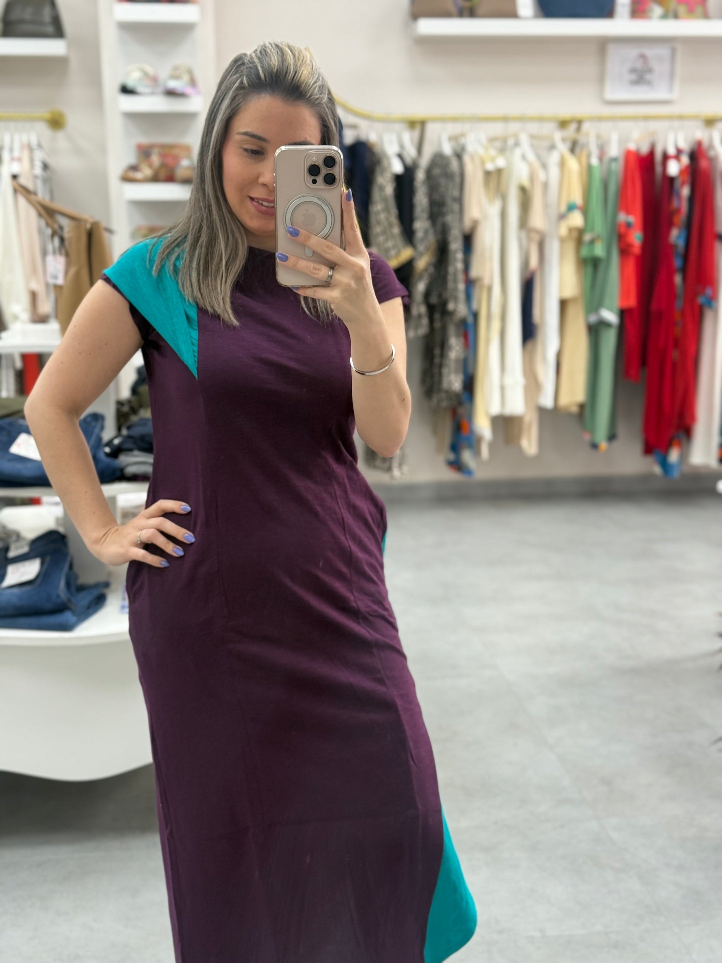 VESTIDO ALGODÓN BICOLOR