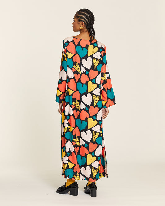 VESTIDO CORAZONES MAXI