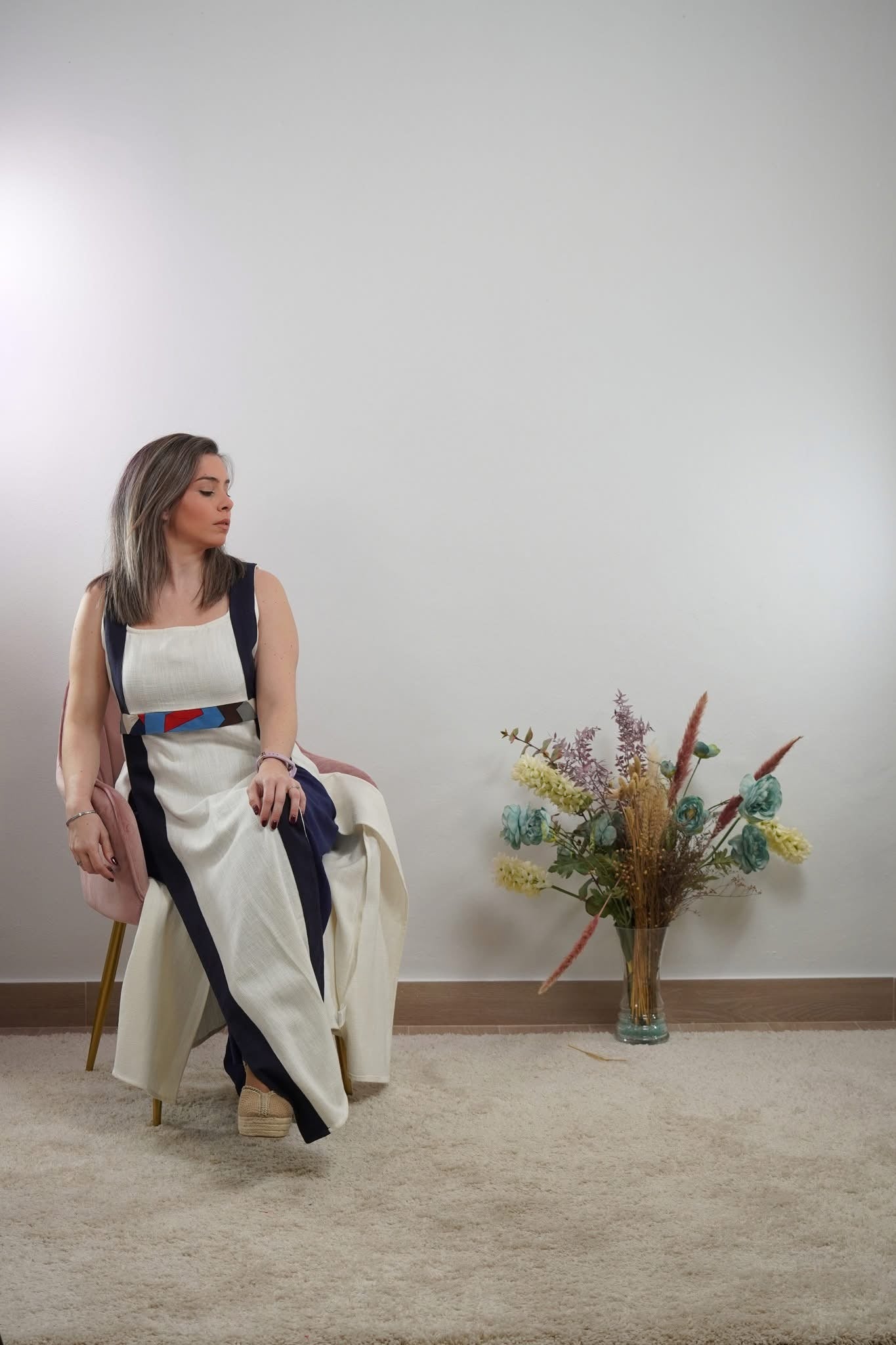KURTA ESSENCE BLANCO ROTO MARINO MONDRIAN