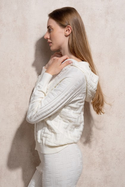 SUÉTER DE PUNTO CON CAPUCHA DE JACQUARD