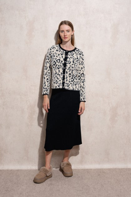 ABRIGO DE PUNTO CON ESTAMPADO ANIMAL