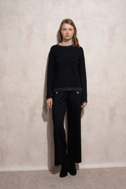 SUÉTER DE PUNTO DE LUREX CON CUELLO REDONDO