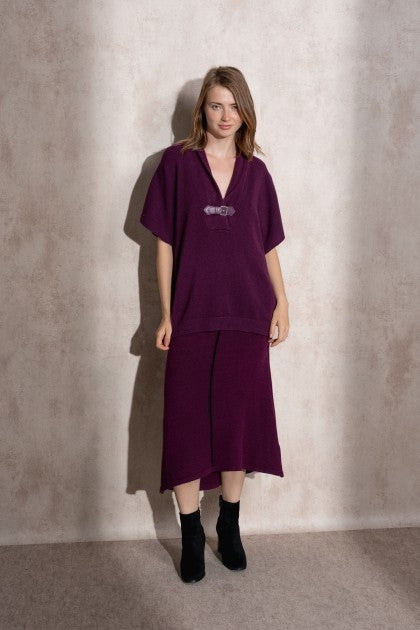 JERSEY PONCHO BERENJENA