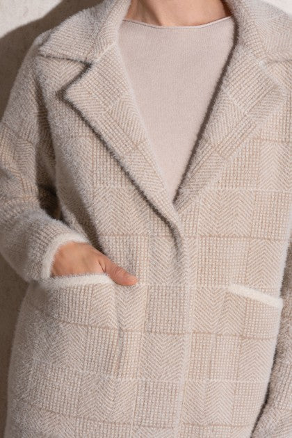 ABRIGO MIDI EFECTO PELO CON BOLSILLOS