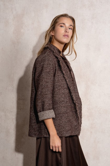 BLAZER EFECTO TWEED MARRON