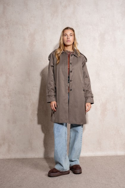 GABARDINA MARRON BOTONES CAREI