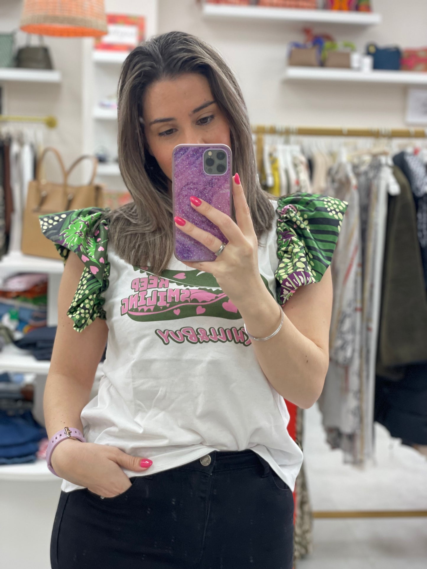 CAMISETA BLANCA COCODRILO CORAZONES