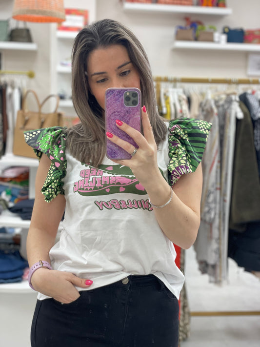 CAMISETA BLANCA COCODRILO CORAZONES