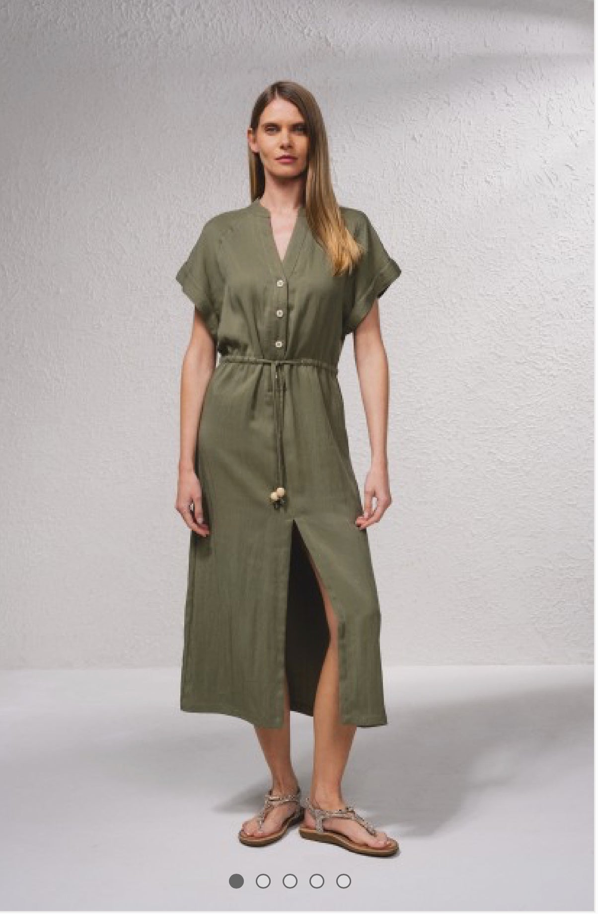VESTIDO CAMISERO VERDE ABOTONADO
