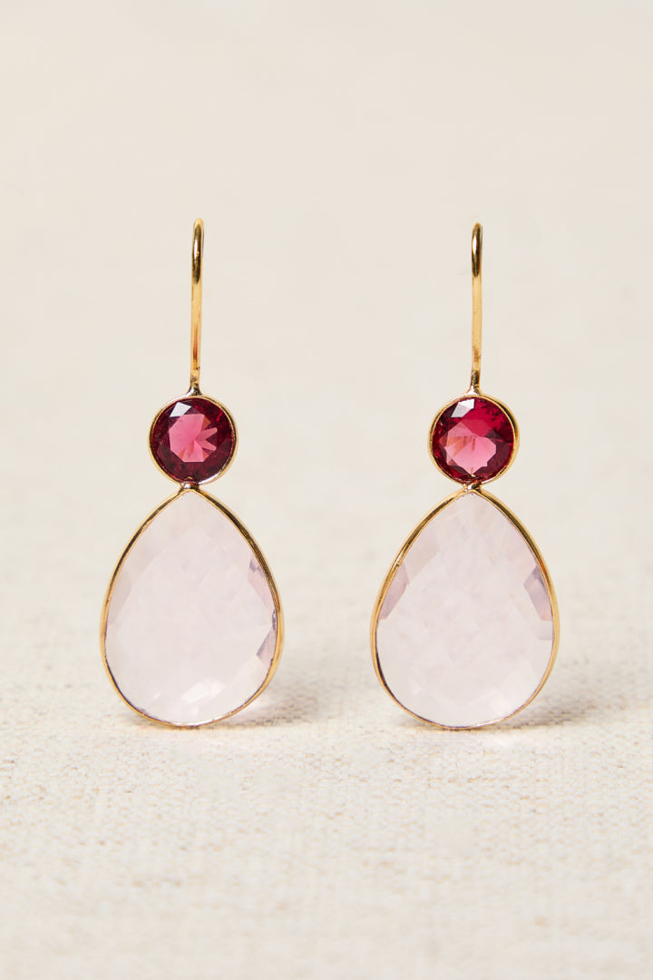 PENDIENTES GOTA ROSA