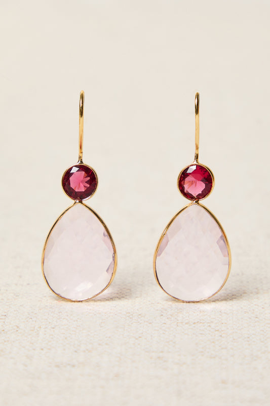 PENDIENTES GOTA ROSA