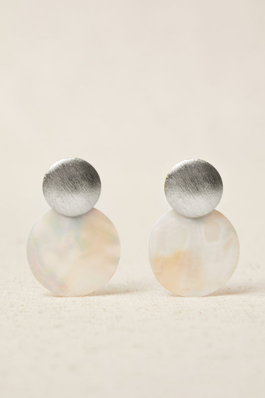 PENDIENTES MADRE PERLA PLATA