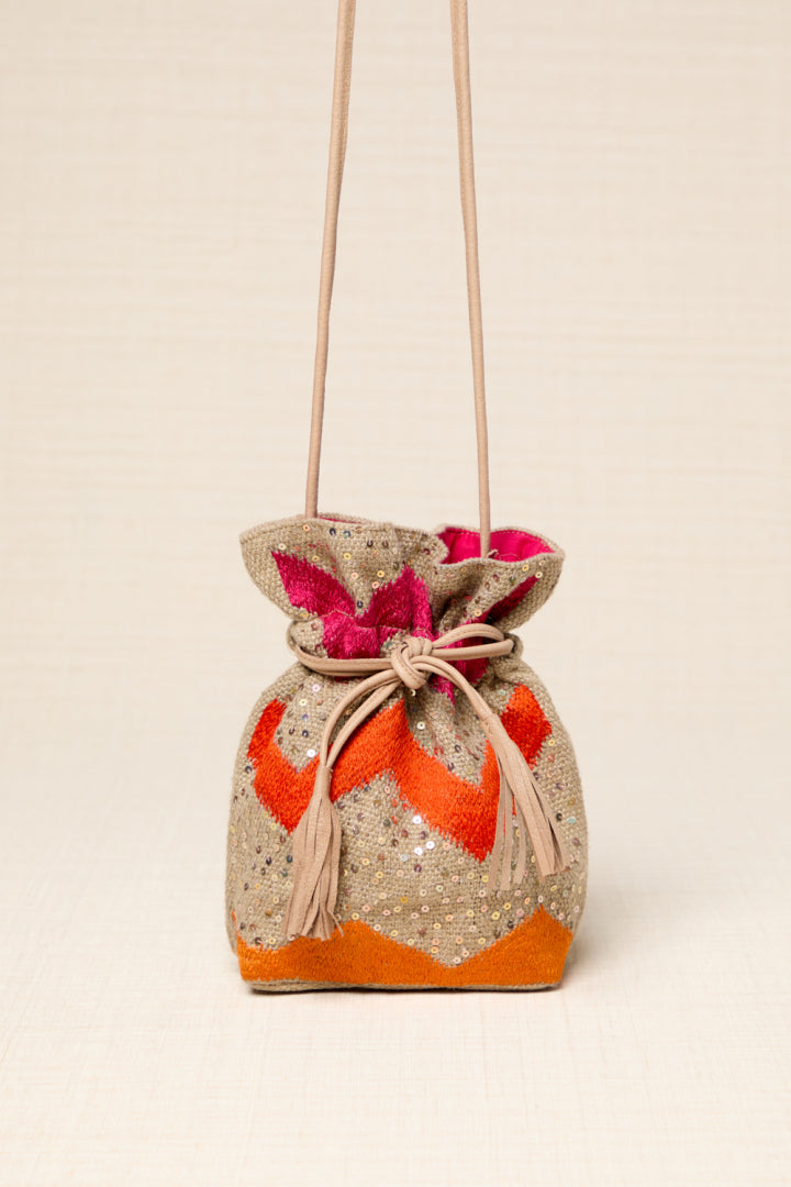 BOLSO MANO SACAS ZIGZAG NARANJA