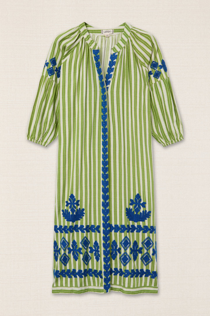 KURTA BORDADO EN LINEAS VERDE