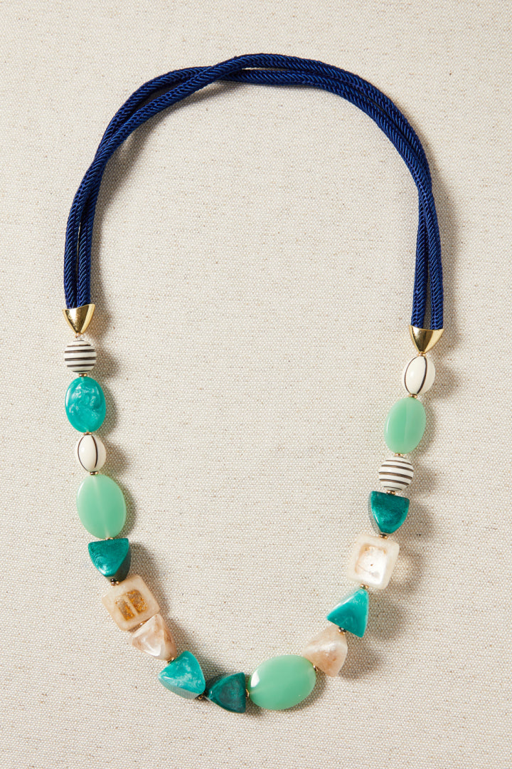 COLLAR CORDON MULTI PIEDRAS  VERDE