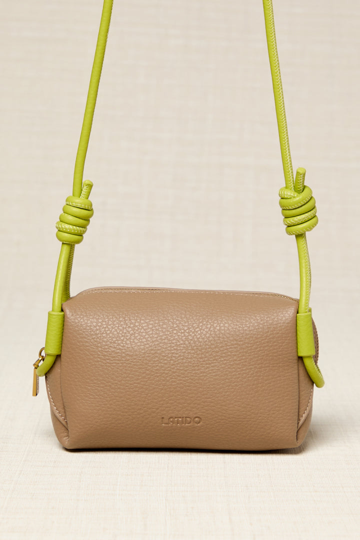 BOLSO BANDOLERA BICOLOR DE PIEL ECOLÓGICA VERDE LIMA