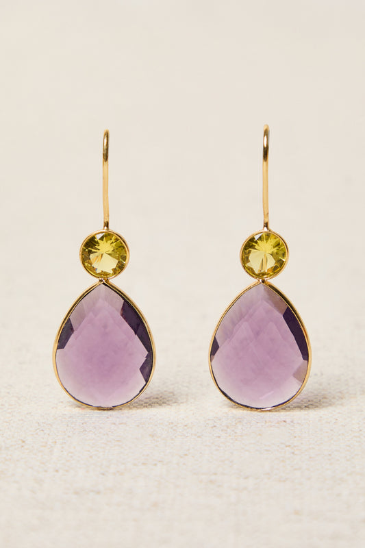 PENDIENTES GOTA VIOLETA