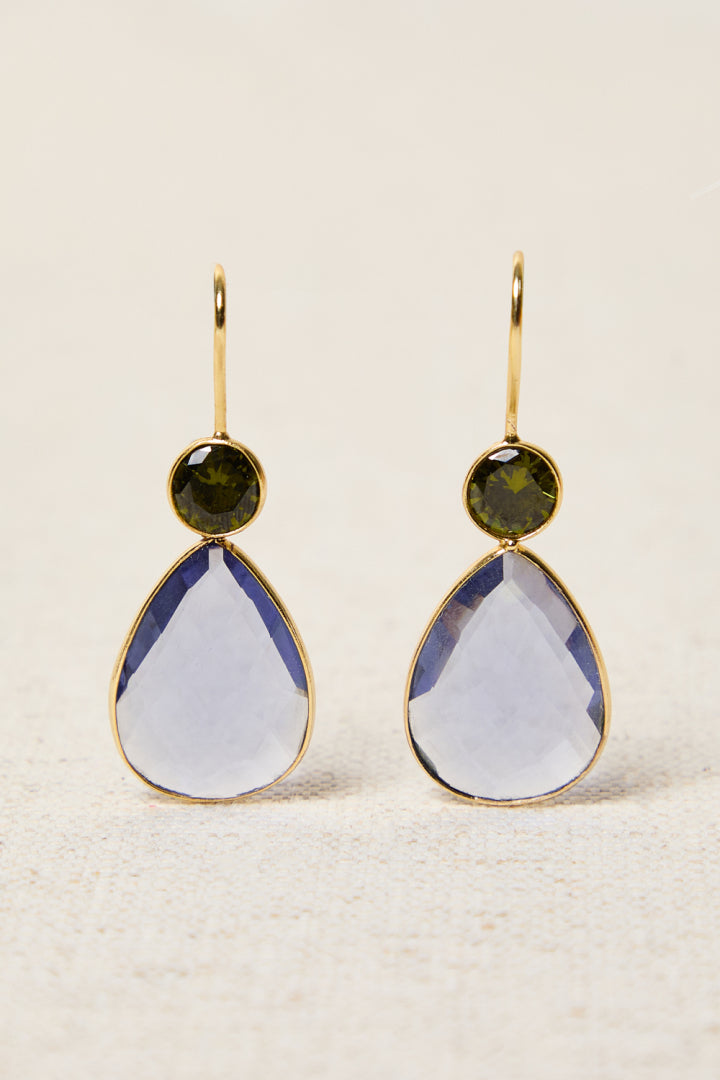 PENDIENTES GOTA AZUL