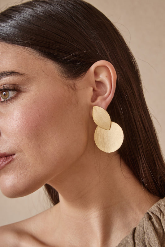 PENDIENTES CIRCULO DE BELEN CON BAÑO ORO