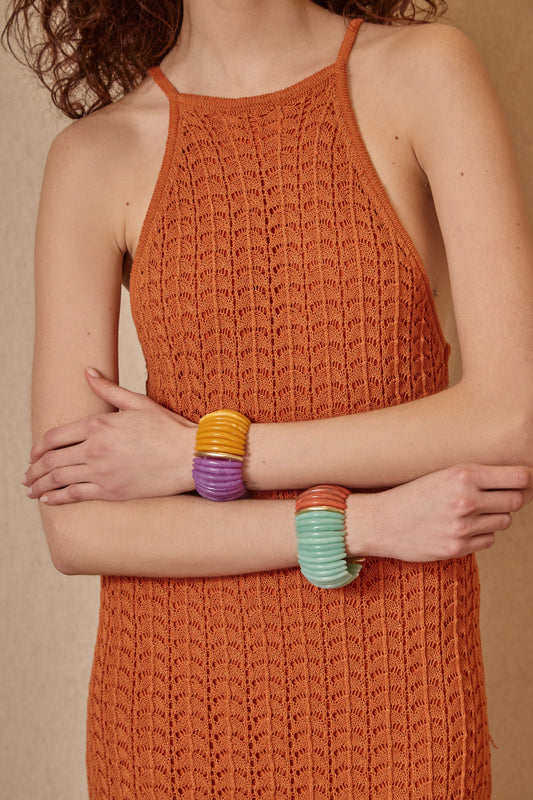 PULSERA BICOLOR AMARILLO VIOLETA