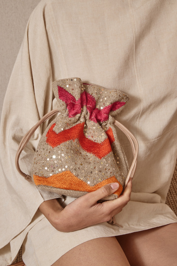 BOLSO MANO SACAS ZIGZAG NARANJA