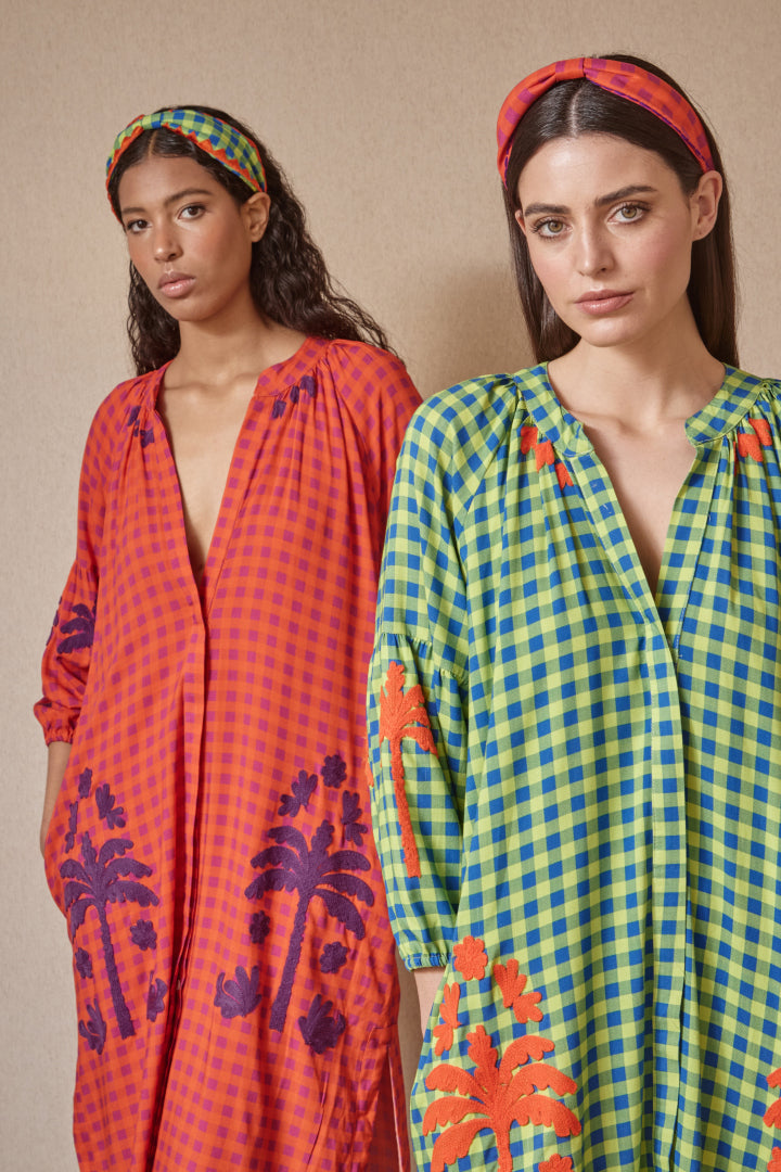 KURTA VICHY VERDE AZUL