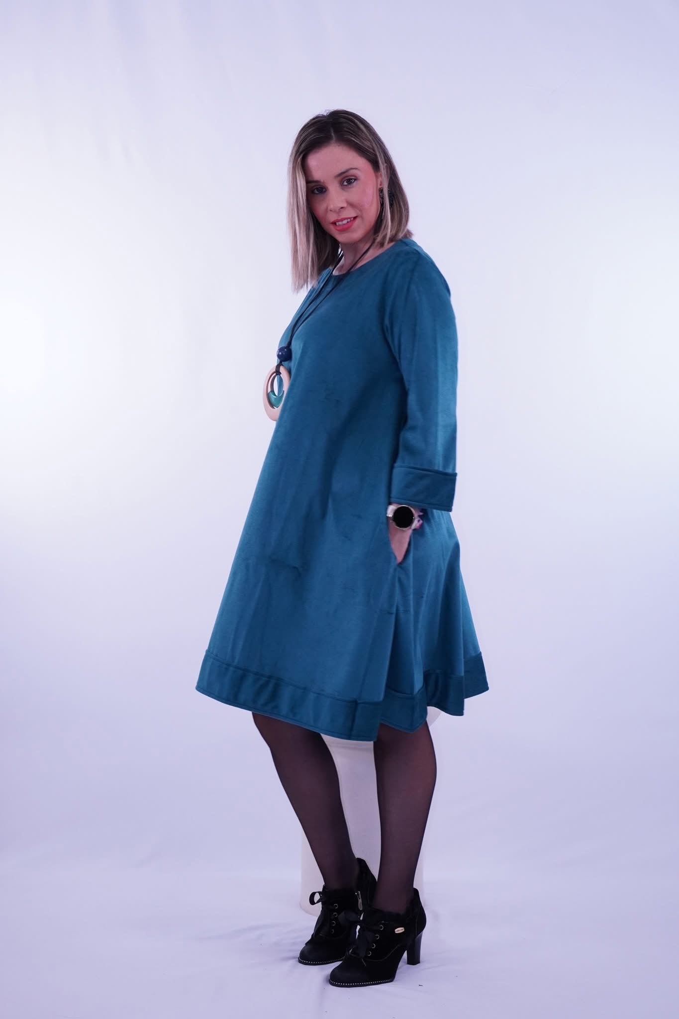 VESTIDO CORTO GRETA VERDE VELVET