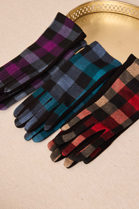 GUANTE CUADROS BICOLOR