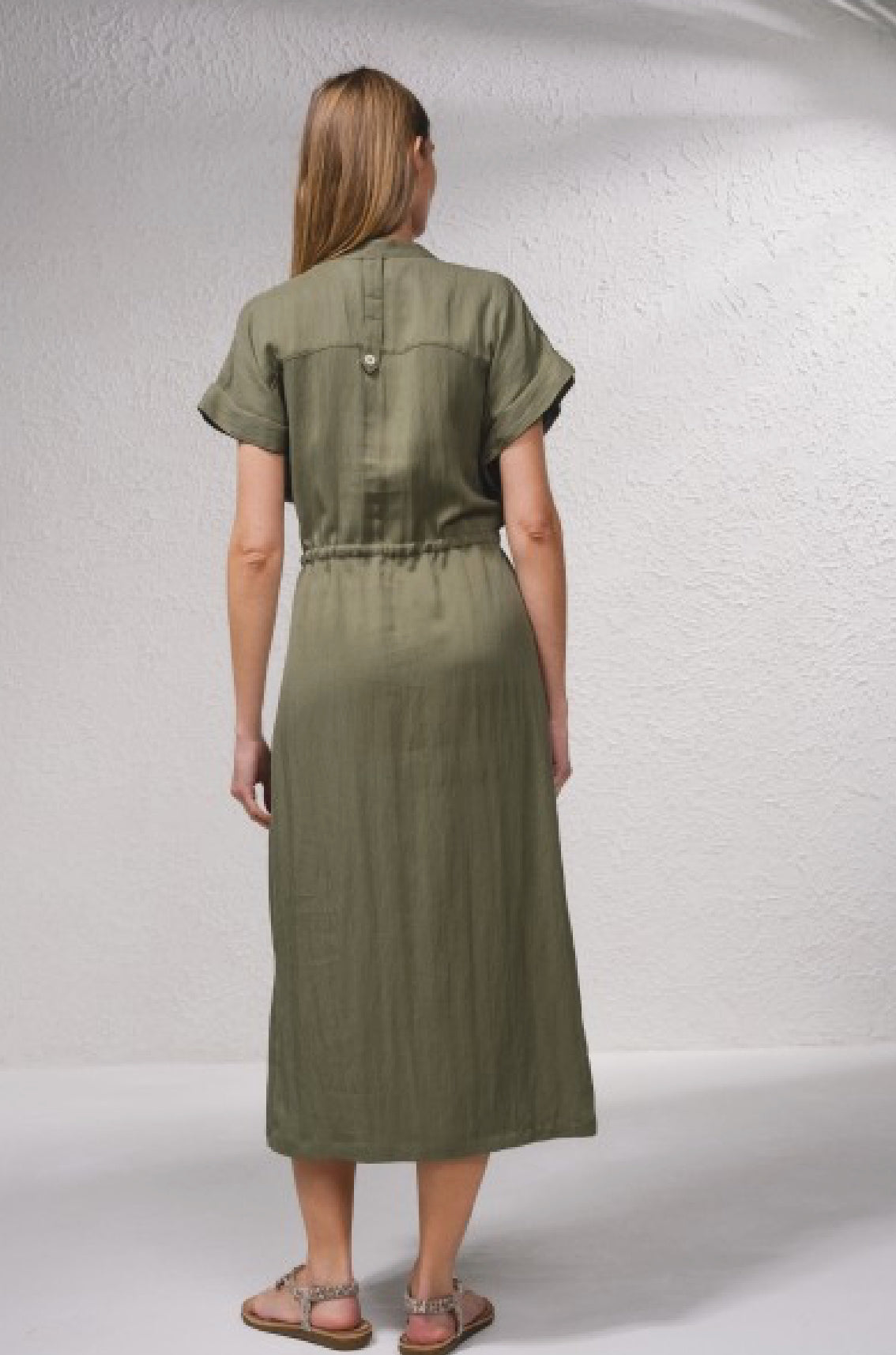 VESTIDO CAMISERO VERDE ABOTONADO
