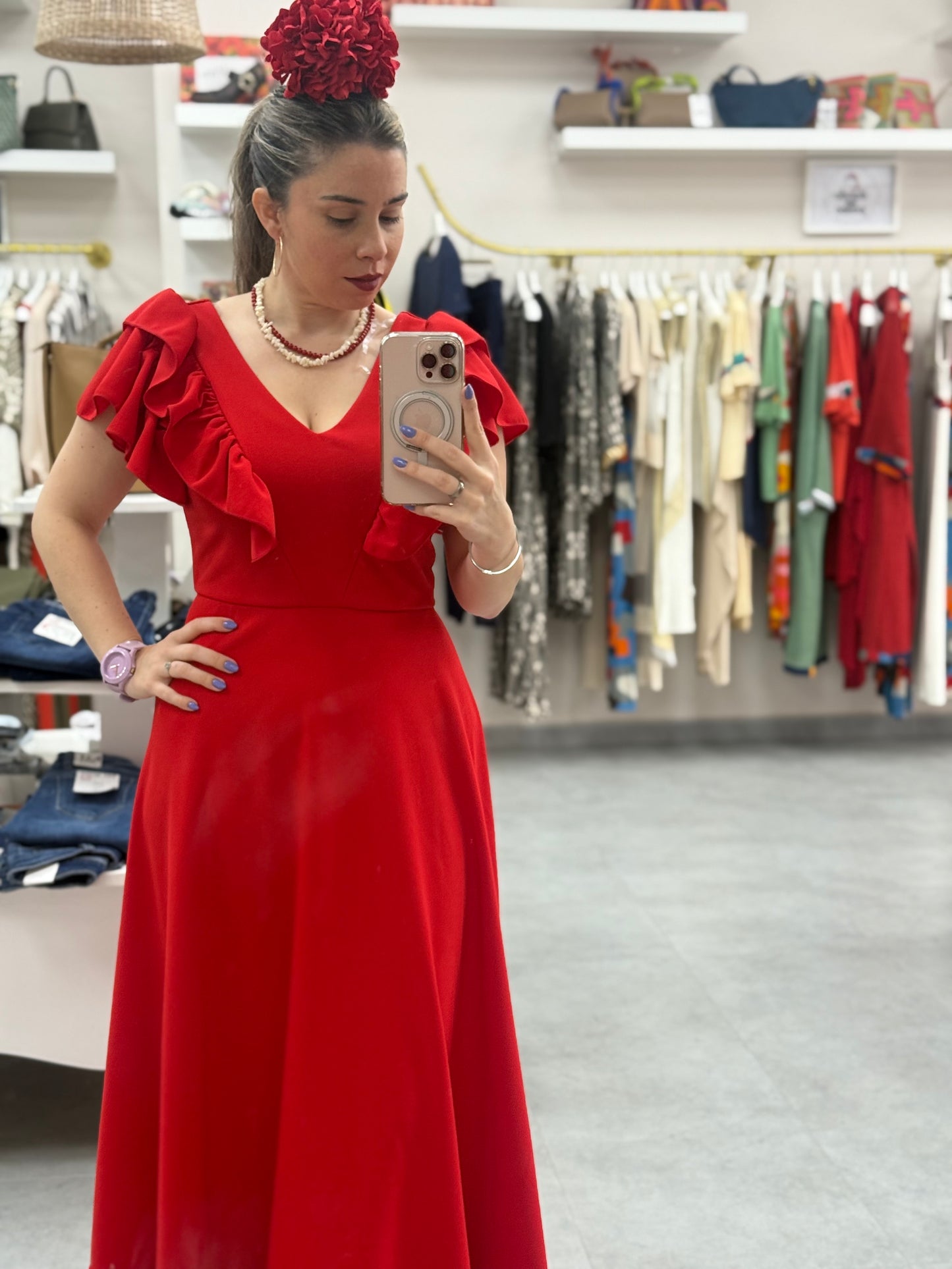 BATA FLAMENCA ROJA