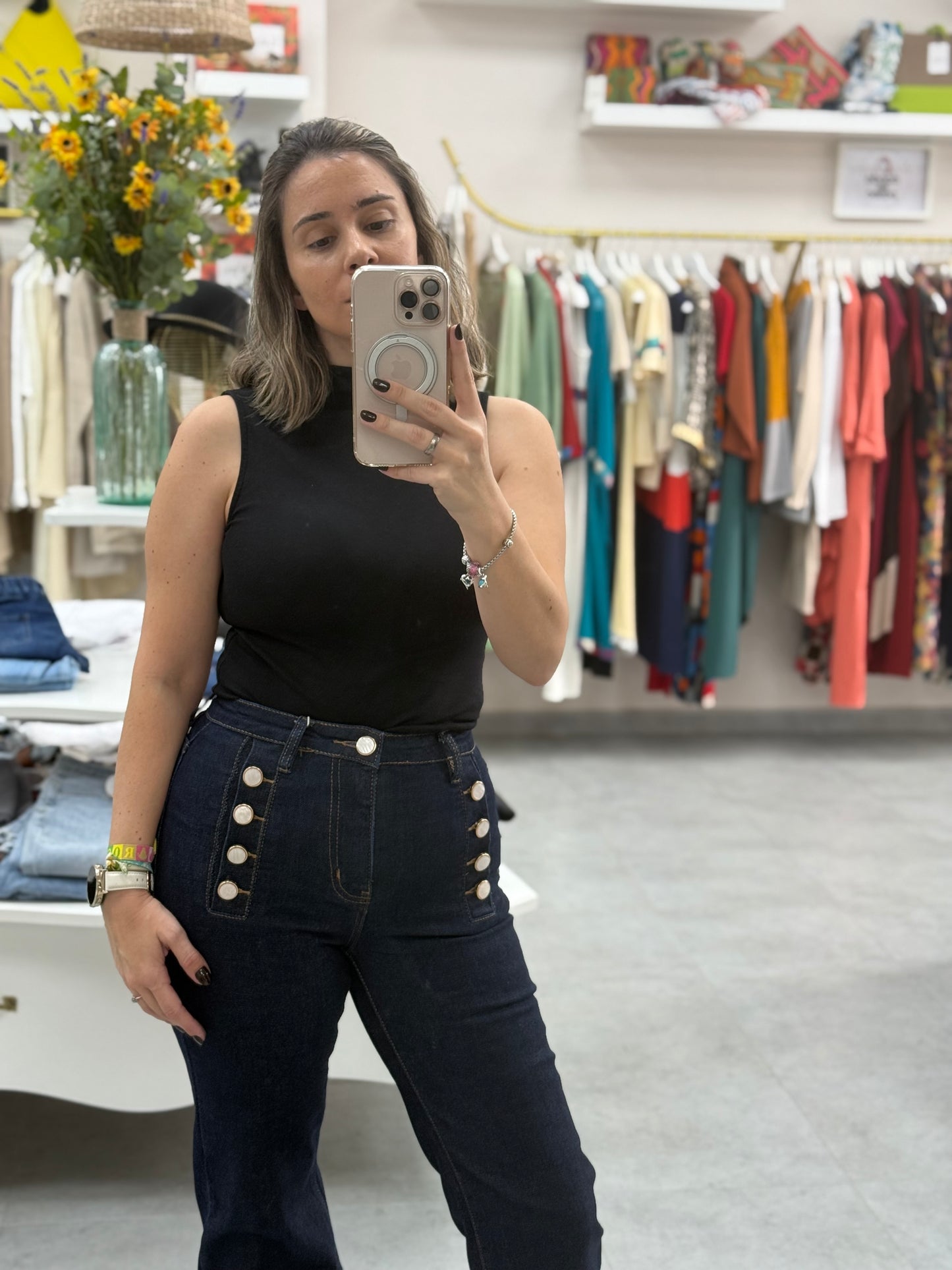 PANTALON VAQUERO BOTONES LATERALES