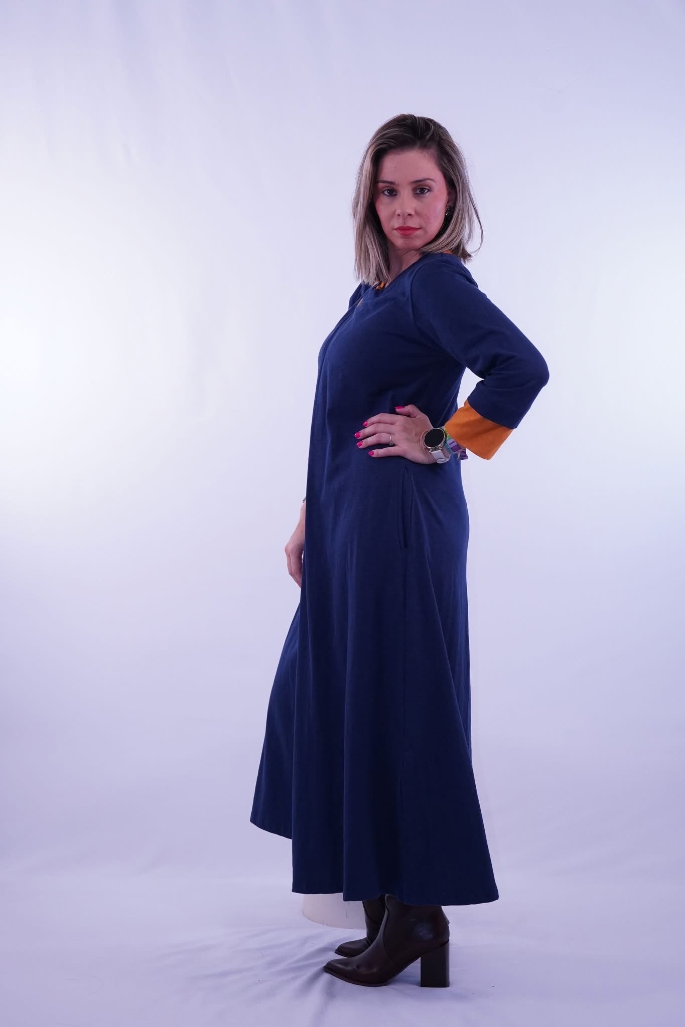 VESTIDO LARGO KATHERINE AZUL WRIITEN