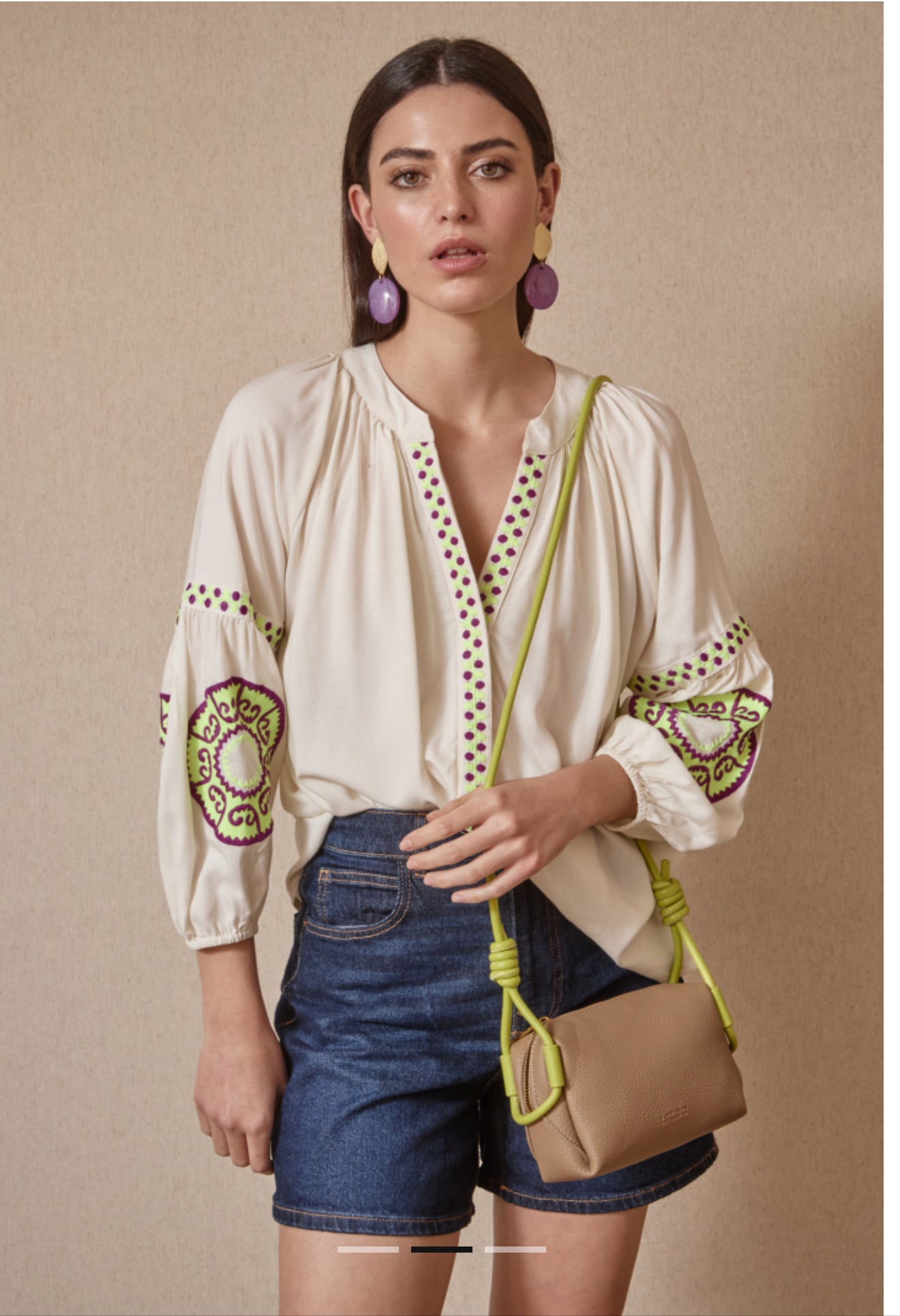 BLUSA MEDALLONES FLÚOR NARANJA