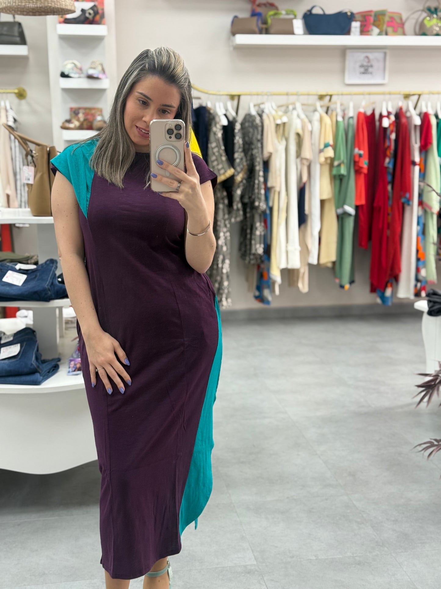 VESTIDO ALGODÓN BICOLOR