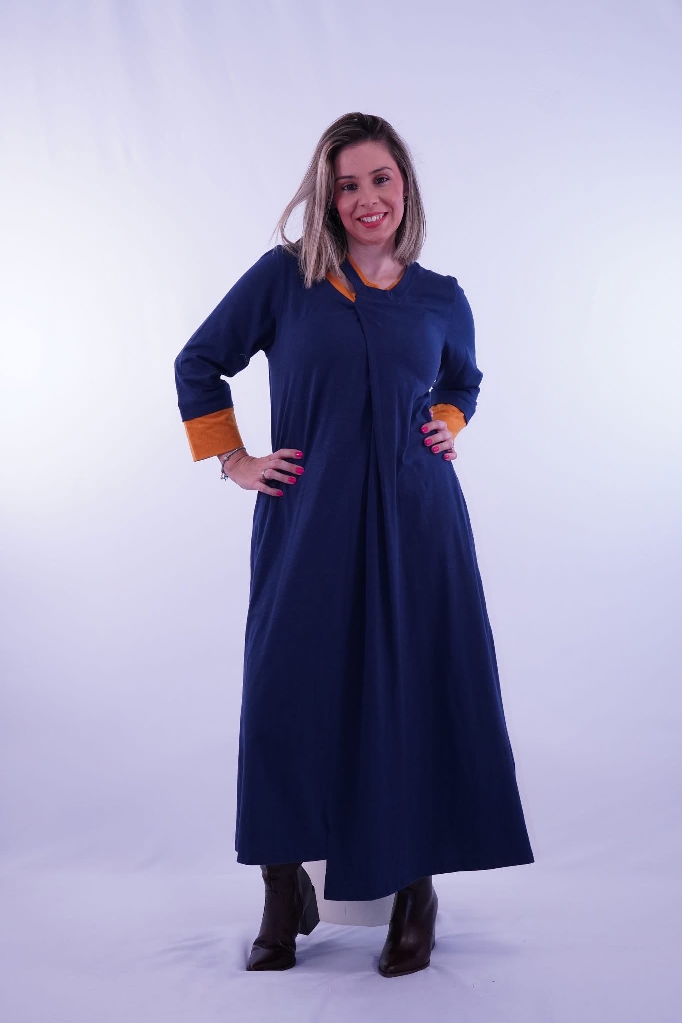 VESTIDO LARGO KATHERINE AZUL WRIITEN