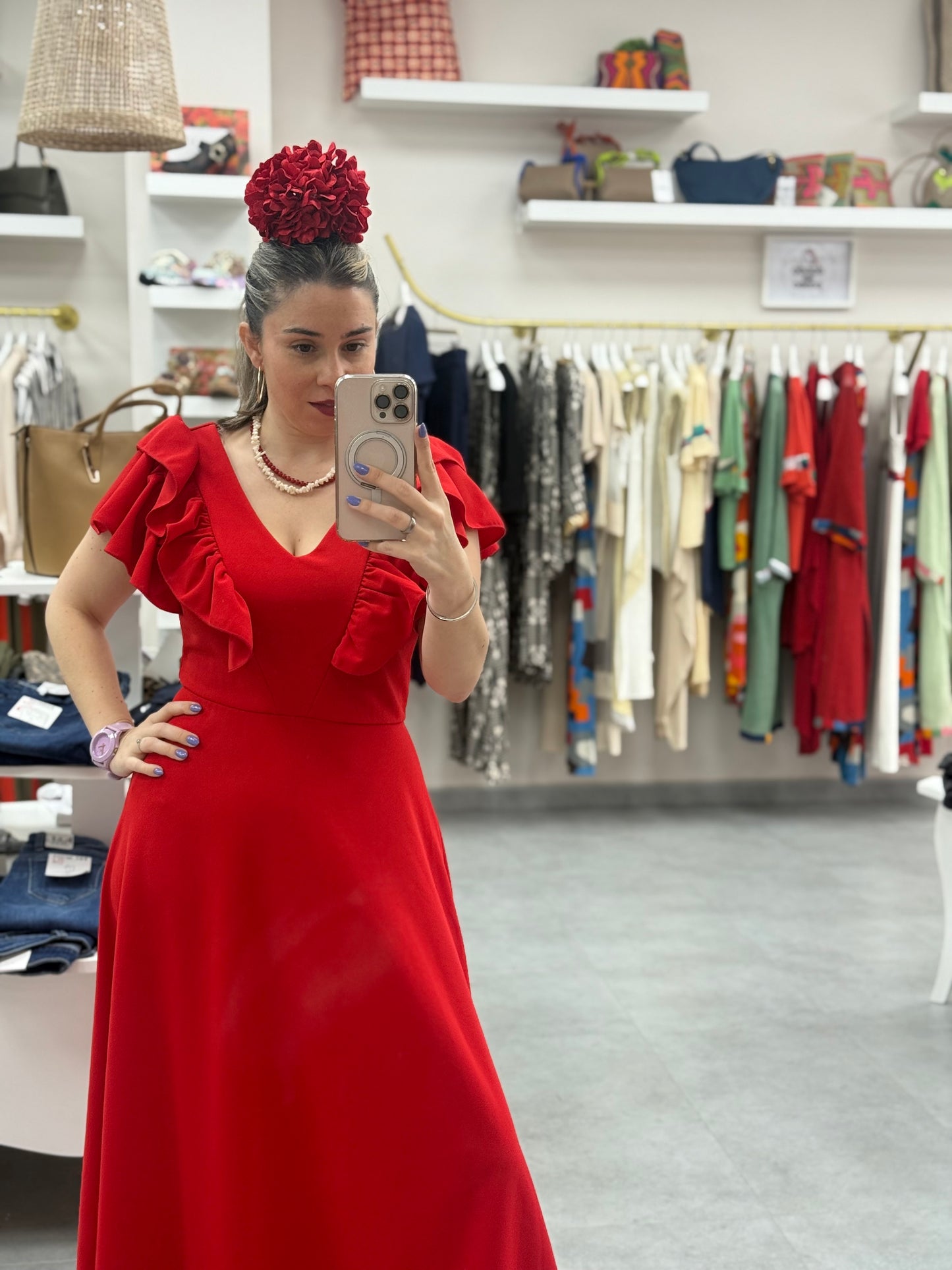 BATA FLAMENCA ROJA