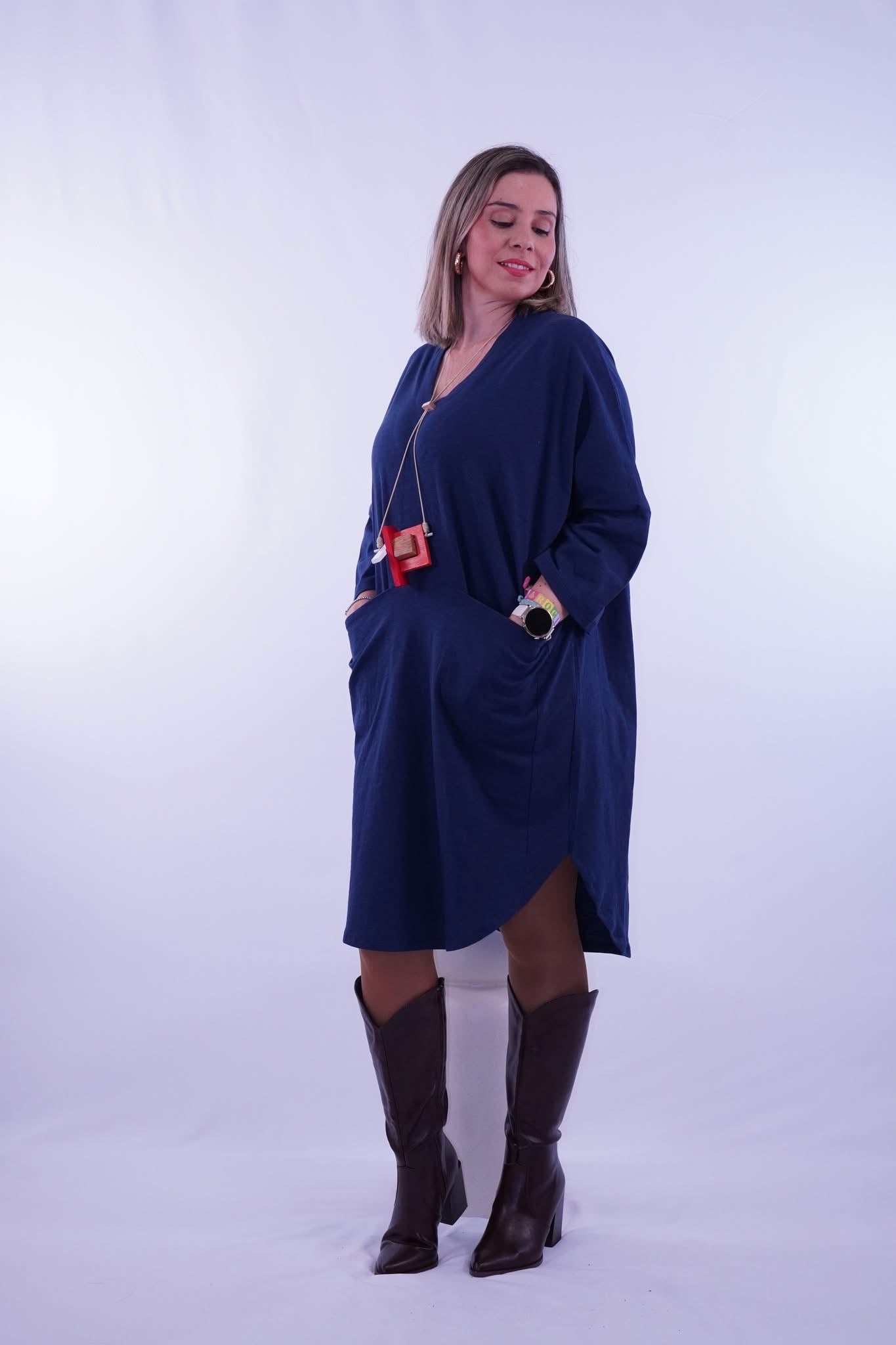 VESTIDO CORTO BLY AZUL WRIITEN
