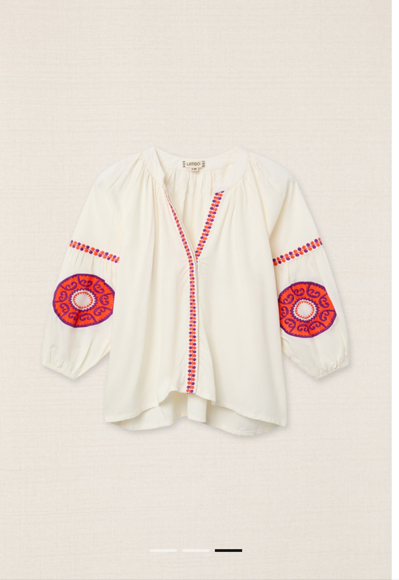 BLUSA MEDALLONES FLÚOR NARANJA