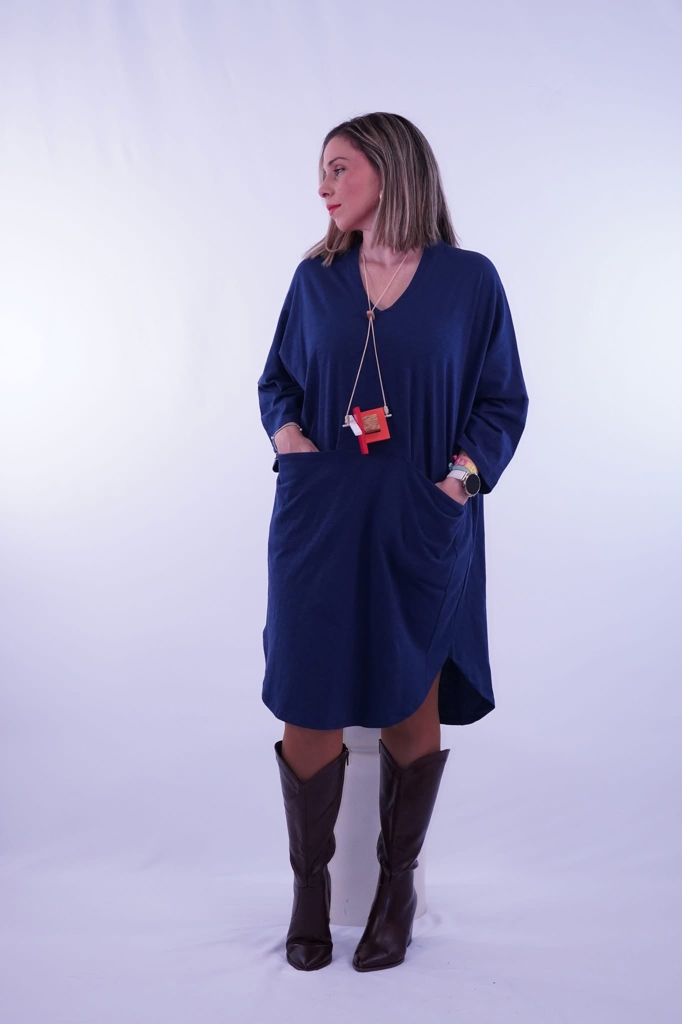 VESTIDO CORTO BLY AZUL WRIITEN