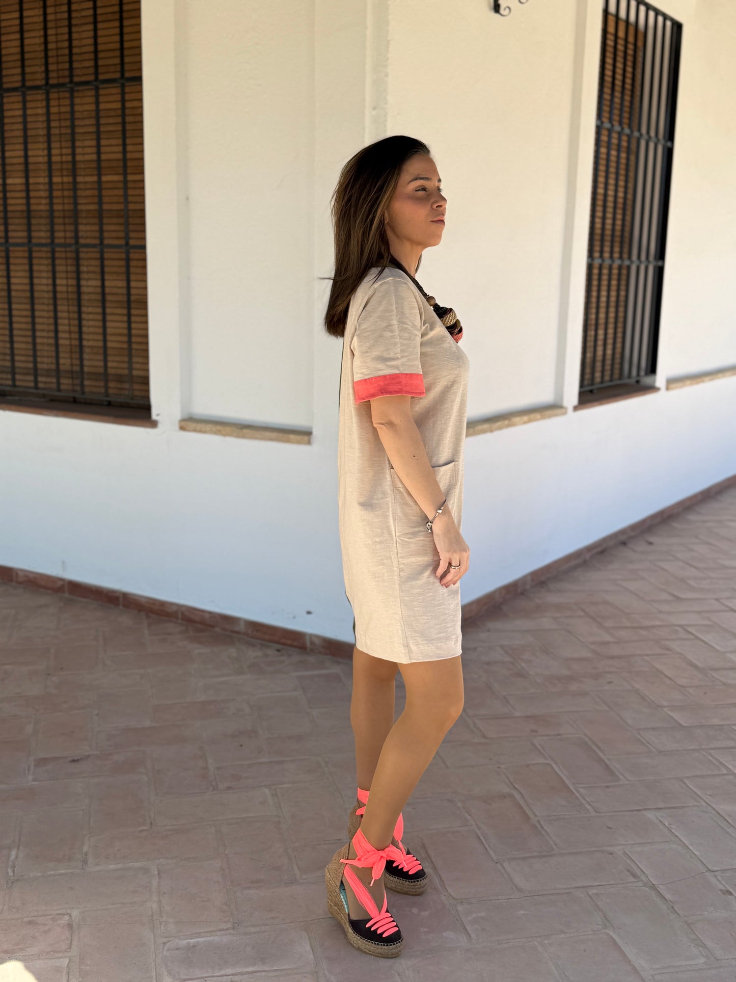 VESTIDO CORTO BICOLOR MARIA