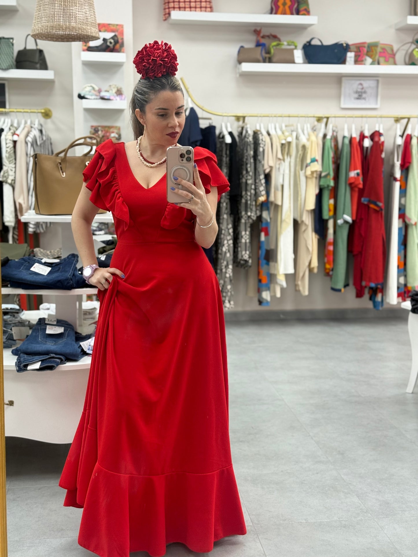 BATA FLAMENCA ROJA