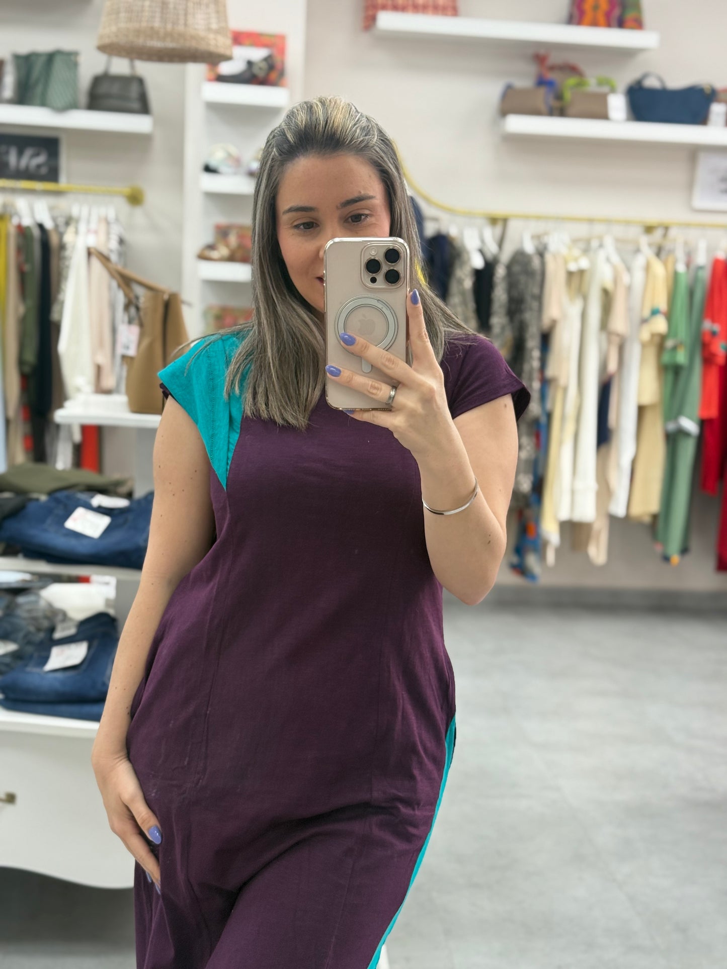 VESTIDO ALGODÓN BICOLOR
