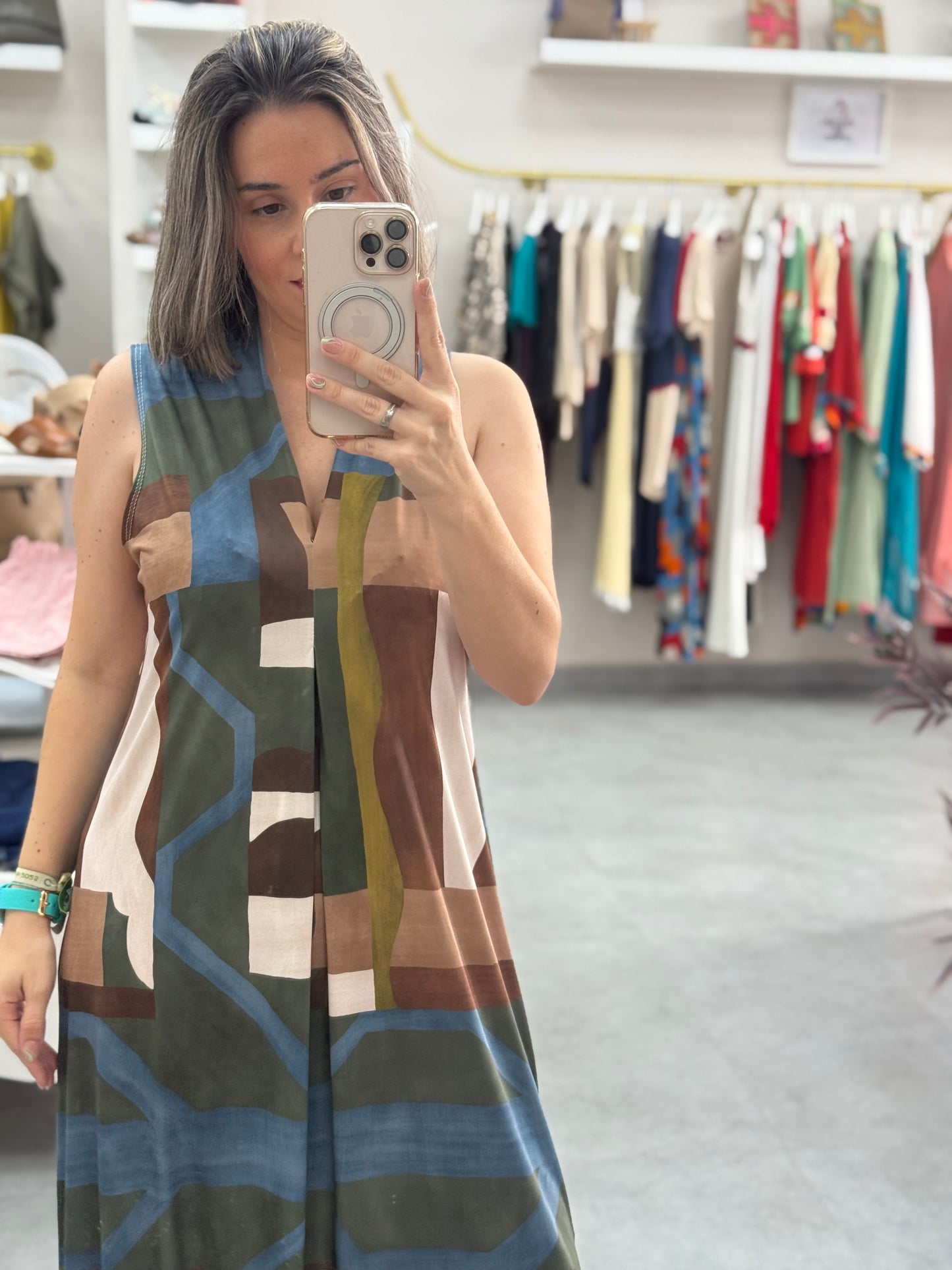 Vestido licra fría cuadros