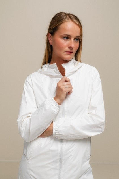 Parka impermeable reversible Blanca/ hielo