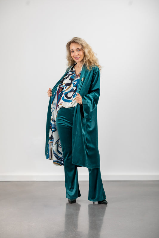 KIMONO BACALL AZUL VELVET