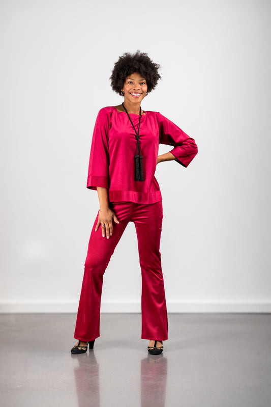 PANTALON TAYLOR CHERRY VELVET