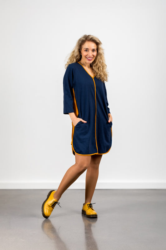 VESTIDO CORTO WELLS AZUL WRIITEN