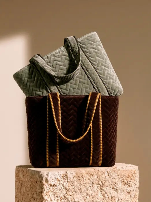 BOLSO SHOPPER TERCIOPELO ACOLCHADO