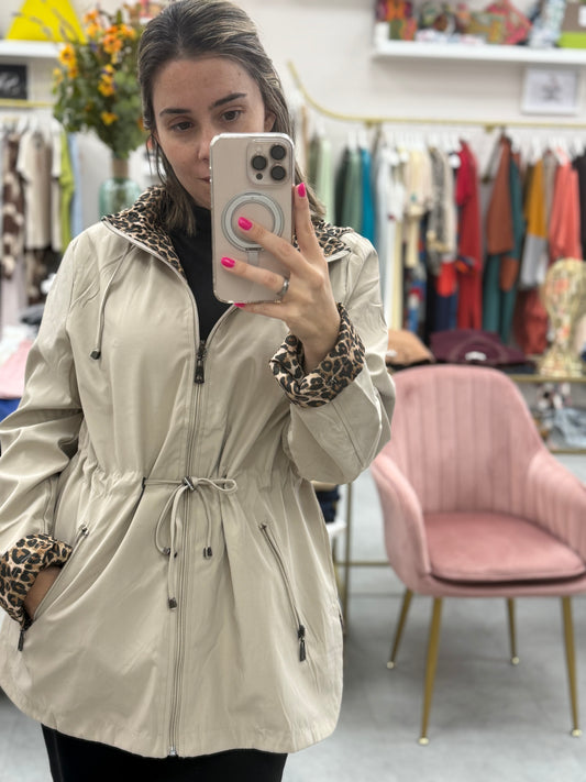 PARKA BEIGE ANIMAL PRINT REVERSIBLE
